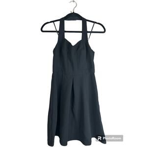 NWT BCBGeneration Black Sleeveless Halter Top Fit Flare Short Mini Dress Size 0